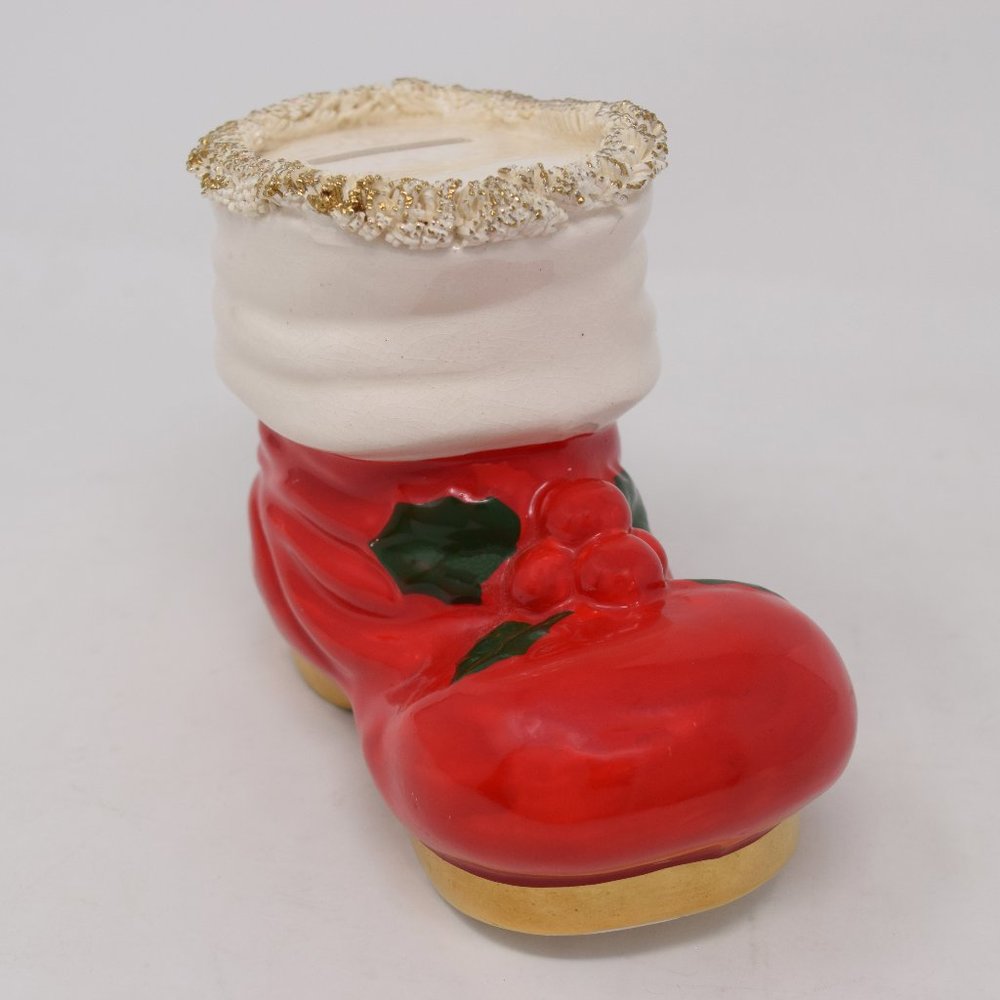 VTG Spaghetti Trim Wyatt Dunagan Williams Karoff Santa Christmas Boot Bank Japan